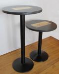 Mange debout et table haute avec pied en fonte, acier époxy noir diam. 60 cm